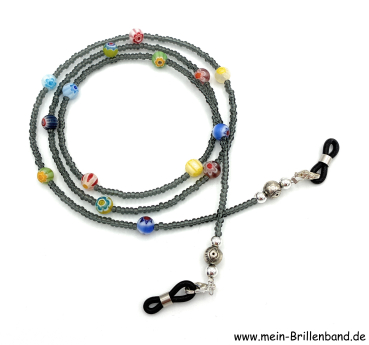 Brillenkette - Brillenband "rauchquarz-bunt"