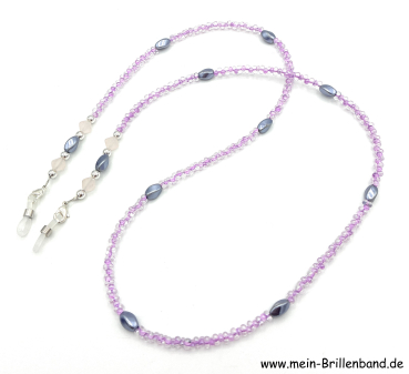 Preview: Brillenkette - Brillenband "flieder - anthrazit"