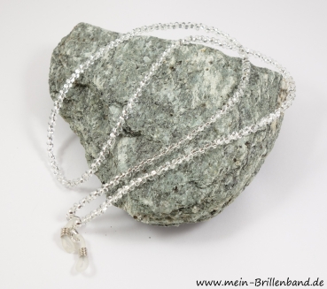 Brillenband-Farfalle "Crystal-Silber"