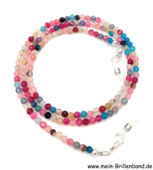 Preview: %Brillenkette - Brillenband aus Edelsteinen facettierter Achat "bunt"