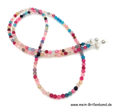 Preview: %Brillenkette - Brillenband aus Edelsteinen facettierter Achat "bunt"