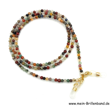 Brillenkette - Brillenband aus verschiedenen Edelsteinen "mehrfarbig"
