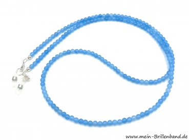 Brillenkette - Brillenband aus Edelsteinen Jade "Blau"
