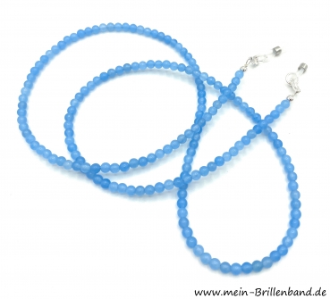 Brillenkette - Brillenband aus Edelsteinen Jade "Blau"