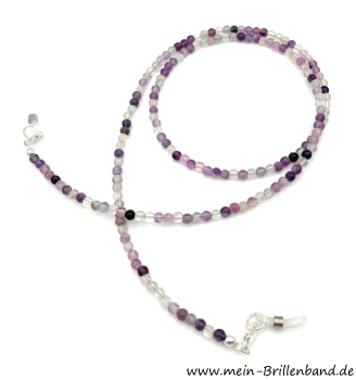 %Brillenkette - Brillenband aus Edelsteinen Fluorit"violett"