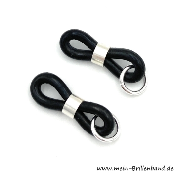 XL Premium - Brillenschlaufen schwarz - silber mit Öse