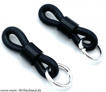 Premium - Brillenschlaufen schwarz mit Öse silber