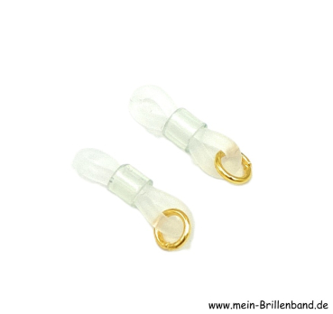 Premium - Brillenschlaufen transparent mit Öse gold