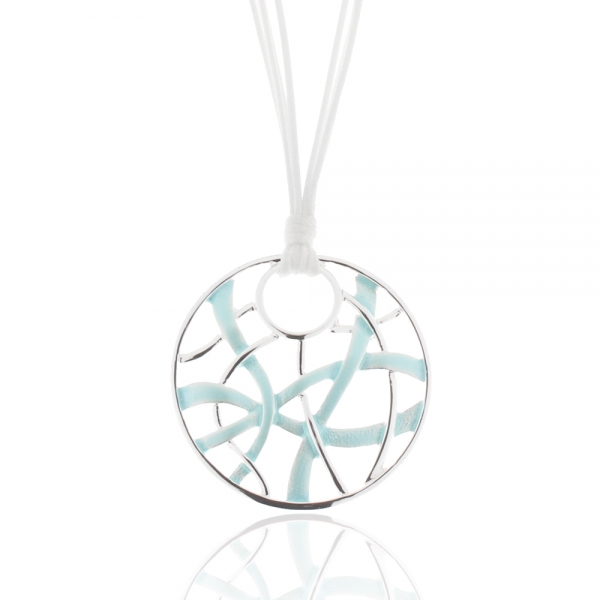 %Collier - Halskette versilbert "blau"
