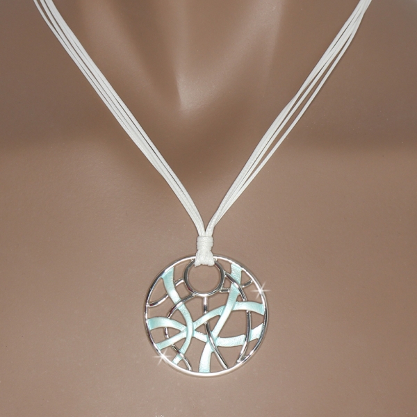 %Collier - Halskette versilbert "blau"