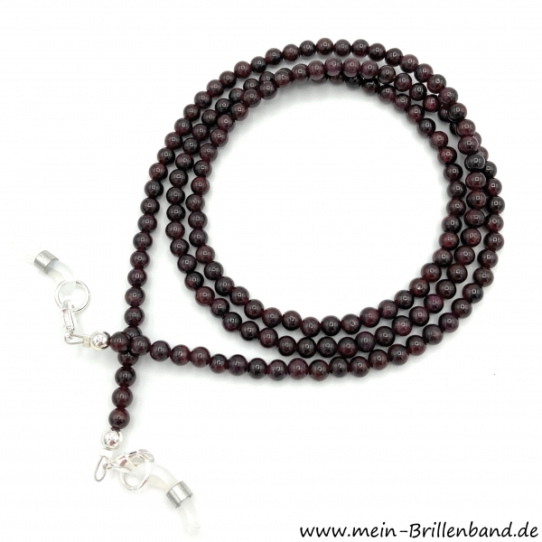 Brillenkette - Brillenband aus Edelsteinen Granat "Rot"