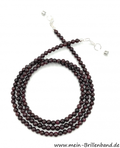 Brillenkette - Brillenband aus Edelsteinen Granat "Rot"