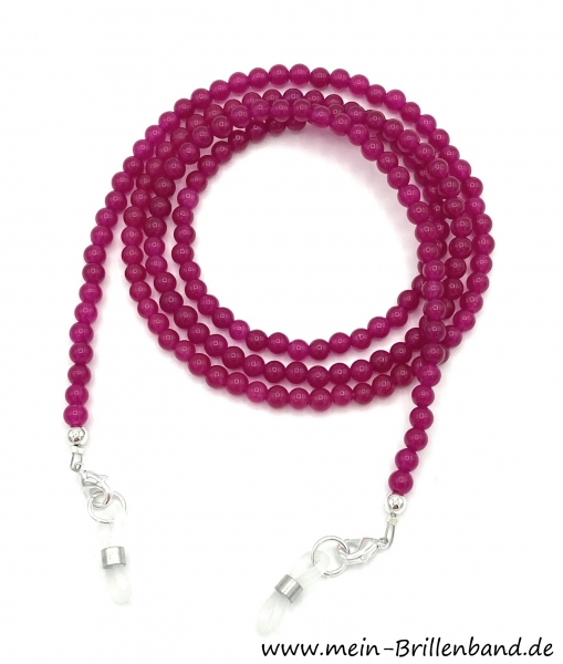 Brillenkette - Brillenband aus Edelsteinen Jade "pink"