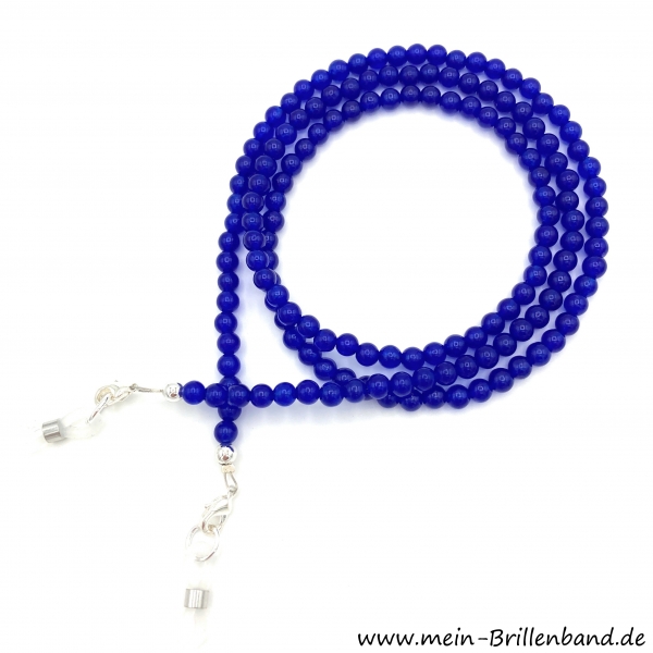 Brillenkette - Brillenband aus Edelsteinen Malaysia Jade "blau"