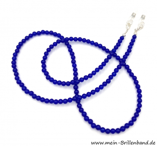 Brillenkette - Brillenband aus Edelsteinen Malaysia Jade "blau"