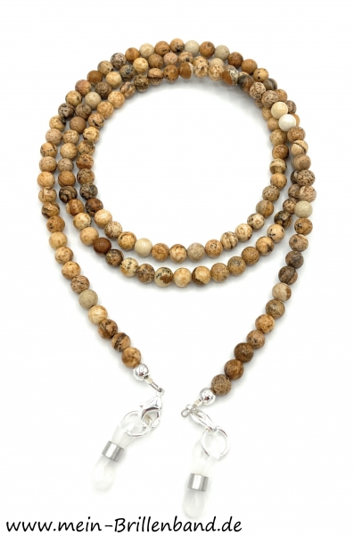 Brillenkette - Brillenband aus Edelsteinen Picture Jaspis "braun"