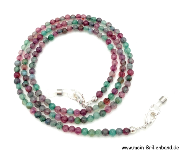 Brillenkette - Brillenband aus Edelsteinen Web Achat "bunt"