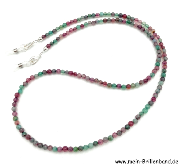 Brillenkette - Brillenband aus Edelsteinen Web Achat "bunt"