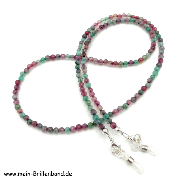 Brillenkette - Brillenband aus Edelsteinen Web Achat "bunt"