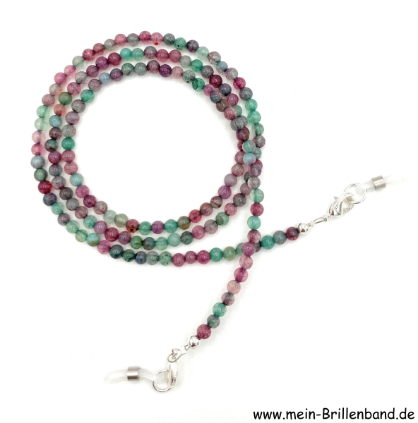 Brillenkette - Brillenband aus Edelsteinen Web Achat "bunt"