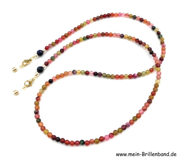Brillenkette - Brillenband aus Edelsteinen Turmalin "bunt"