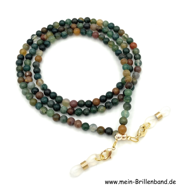 Brillenkette - Brillenband aus Edelsteinen Indien Achat "grün"