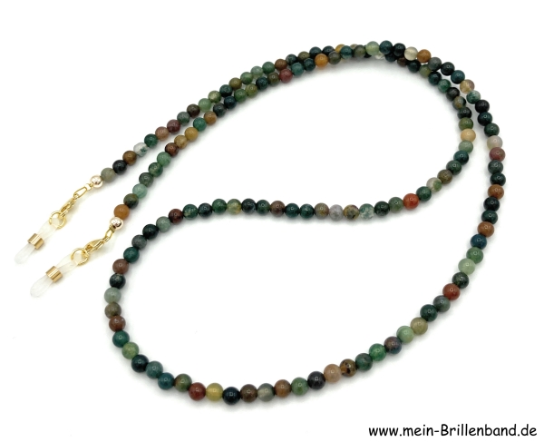 Brillenkette - Brillenband aus Edelsteinen Indien Achat "grün"
