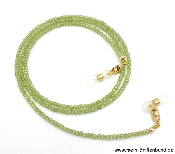 Brillenkette - Brillenband aus Edelsteinen Facettierter Peridot "grün"