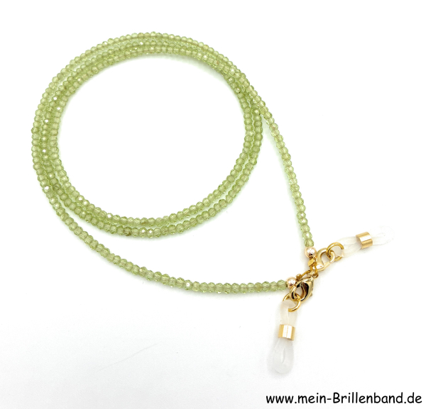 Brillenkette - Brillenband aus Edelsteinen Facettierter Peridot "grün"