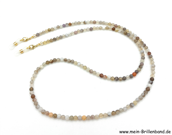 Brillenkette - Brillenband aus Edelsteinen Natur Botswana Achat