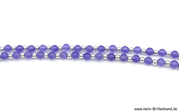 Brillenkette - Brillenband aus Edelsteinen Jade "lavendel"
