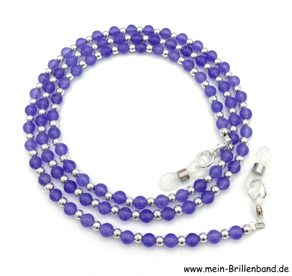 Brillenkette - Brillenband aus Edelsteinen Jade "lavendel"