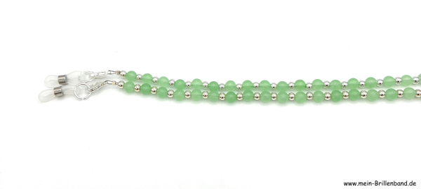Brillenkette - Brillenband aus Edelsteinen Jade "hellgrün"