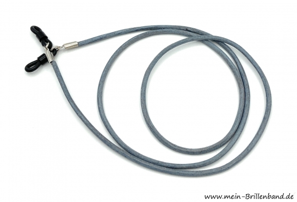 Brillenkette - Brillenband aus Leder "grau"