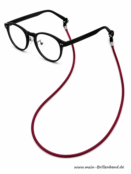 Brillenkette - Brillenband aus Leder "weinrot"