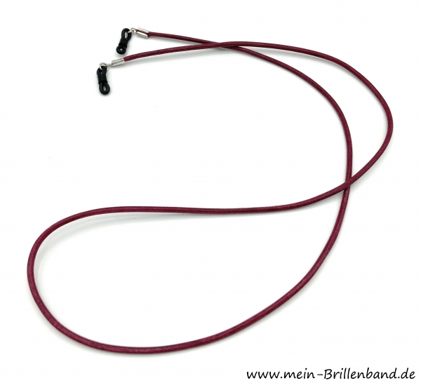 Brillenkette - Brillenband aus Leder "weinrot"