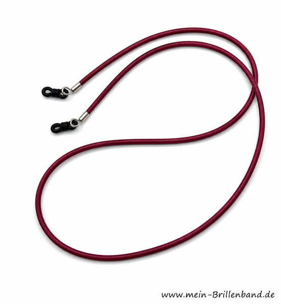 Brillenkette - Brillenband aus Leder "weinrot"