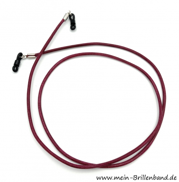 Brillenkette - Brillenband aus Leder "weinrot"