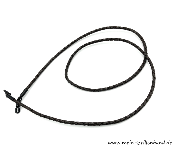 Brillenkette - Brillenband aus geflochtenem Leder "braun"