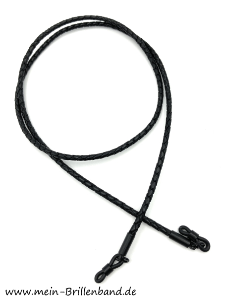 Brillenkette - Brillenband aus geflochtenem Leder "schwarz"