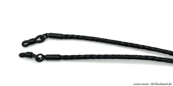 Brillenkette - Brillenband aus geflochtenem Leder "schwarz"