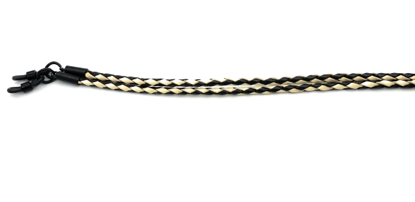 Brillenkette - Brillenband aus geflochtenem Leder "schwarz-natur"