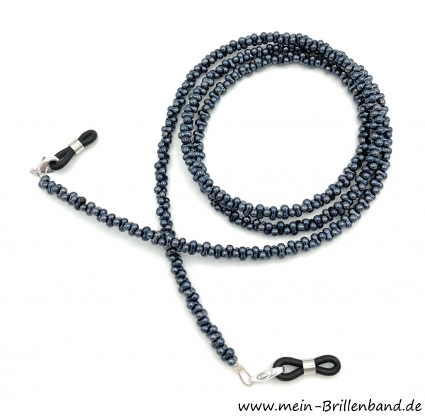 Brillenkette - Brillenband - Farfalle "Perlmutt - Anthrazit"