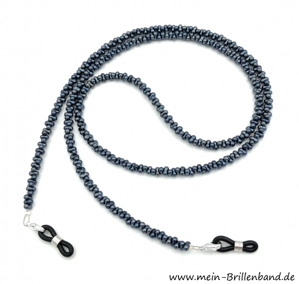 Brillenkette - Brillenband - Farfalle "Perlmutt - Anthrazit"