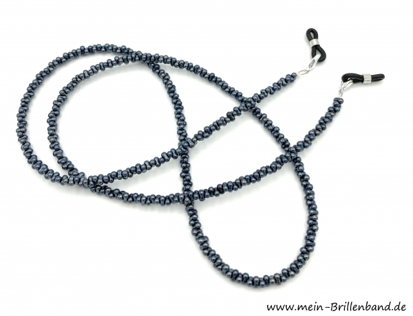 Brillenkette - Brillenband - Farfalle "Perlmutt - Anthrazit"