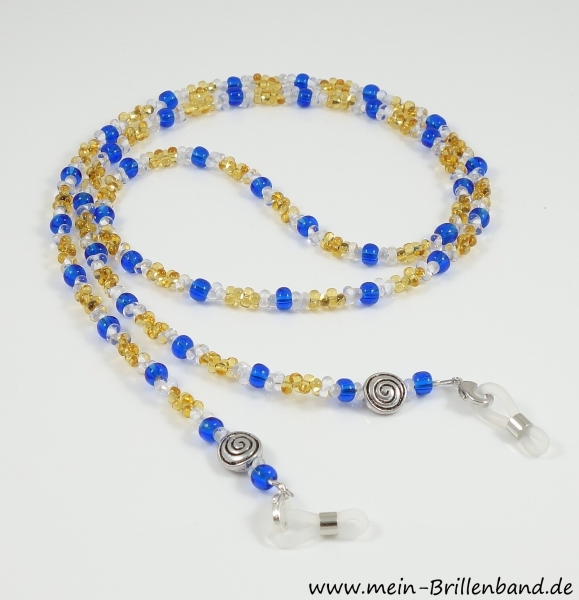 Brillenband "kristall-bernstein-blau"