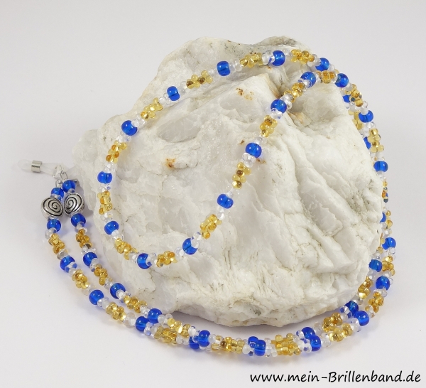 Brillenband "kristall-bernstein-blau"