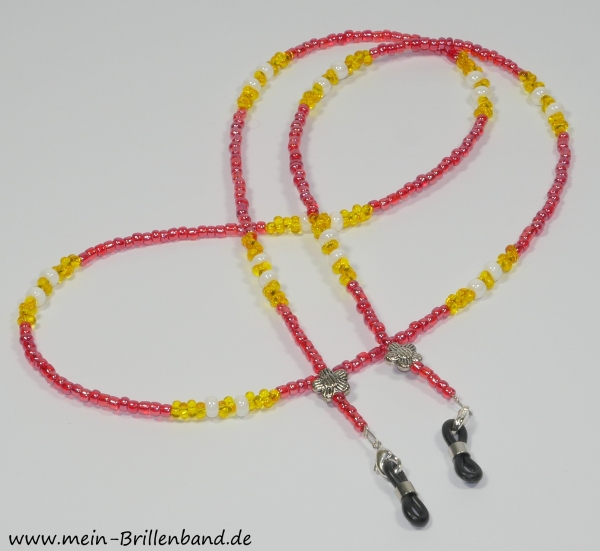 %Brillenkette - Brillenband "rot-gelb"