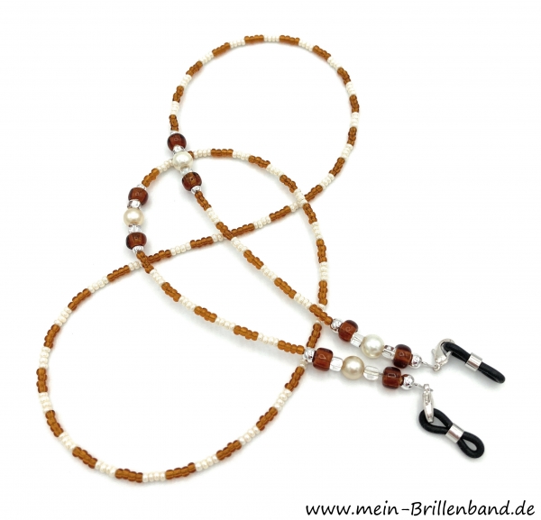%Brillenkette - Brillenband "braun-champanger"