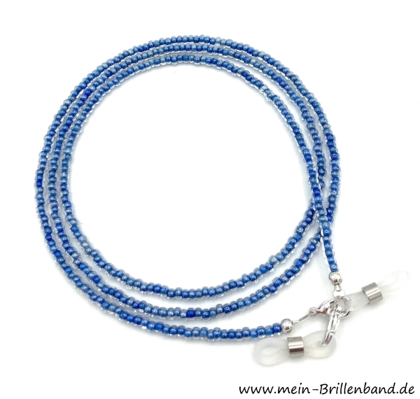 Brillenkette - Brillenband "aussen kristall-innen blau"